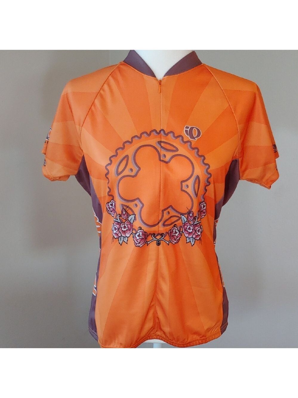 Pearl Izumi Cycling Top Women's Orange Floral Print size XL